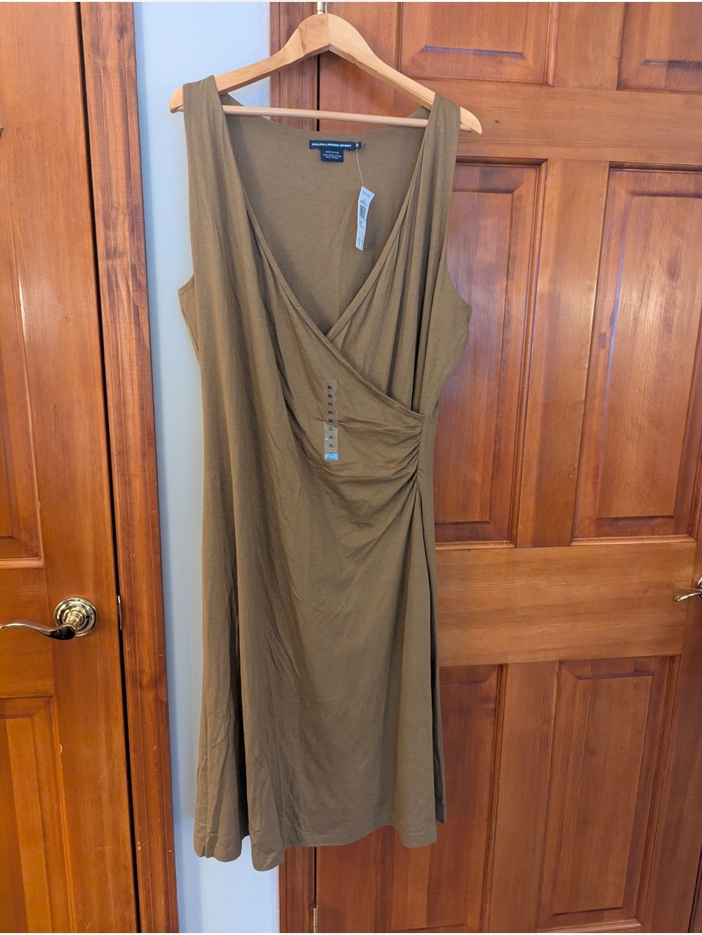 NWT Ralph Lauren Olive Midi Wrap Dress - Picture 2 of 7